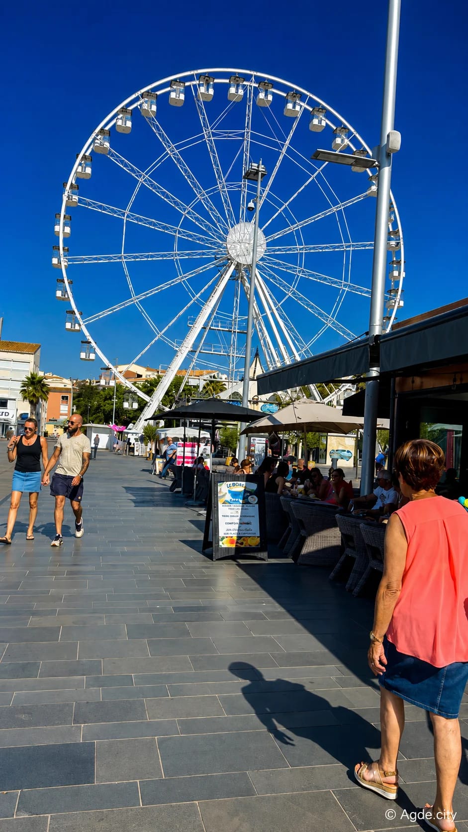 Grande roue et port de Cap d'Agde en été