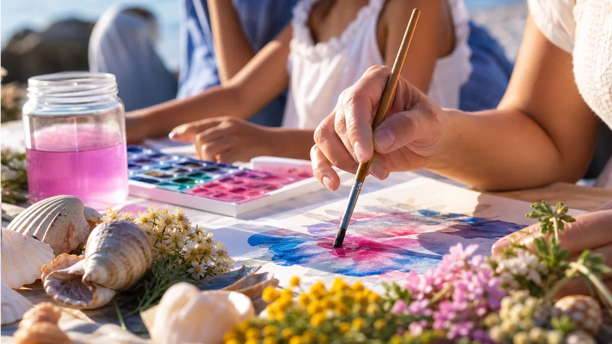 Atelier aquarelle face à la mer