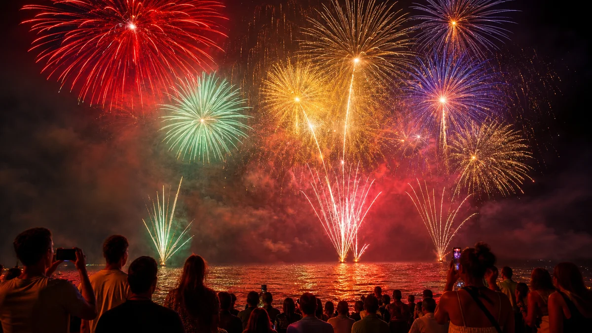 Feu d'artifice embouchure de l'Hérault